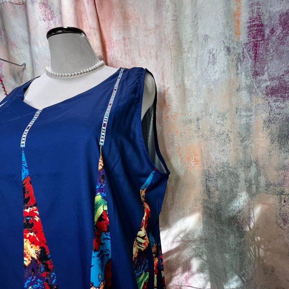 NWOT 📌 Colorful unusually Design  Maxi A-Line Sleeveless Dress - Picture 4 of 14